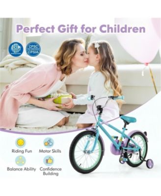 Kids Bike with Adjustable Handlebar and Saddle Purple-18 Inches