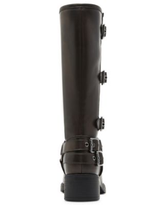 Women's Clarraa Buckled Knee-High Moto Boots