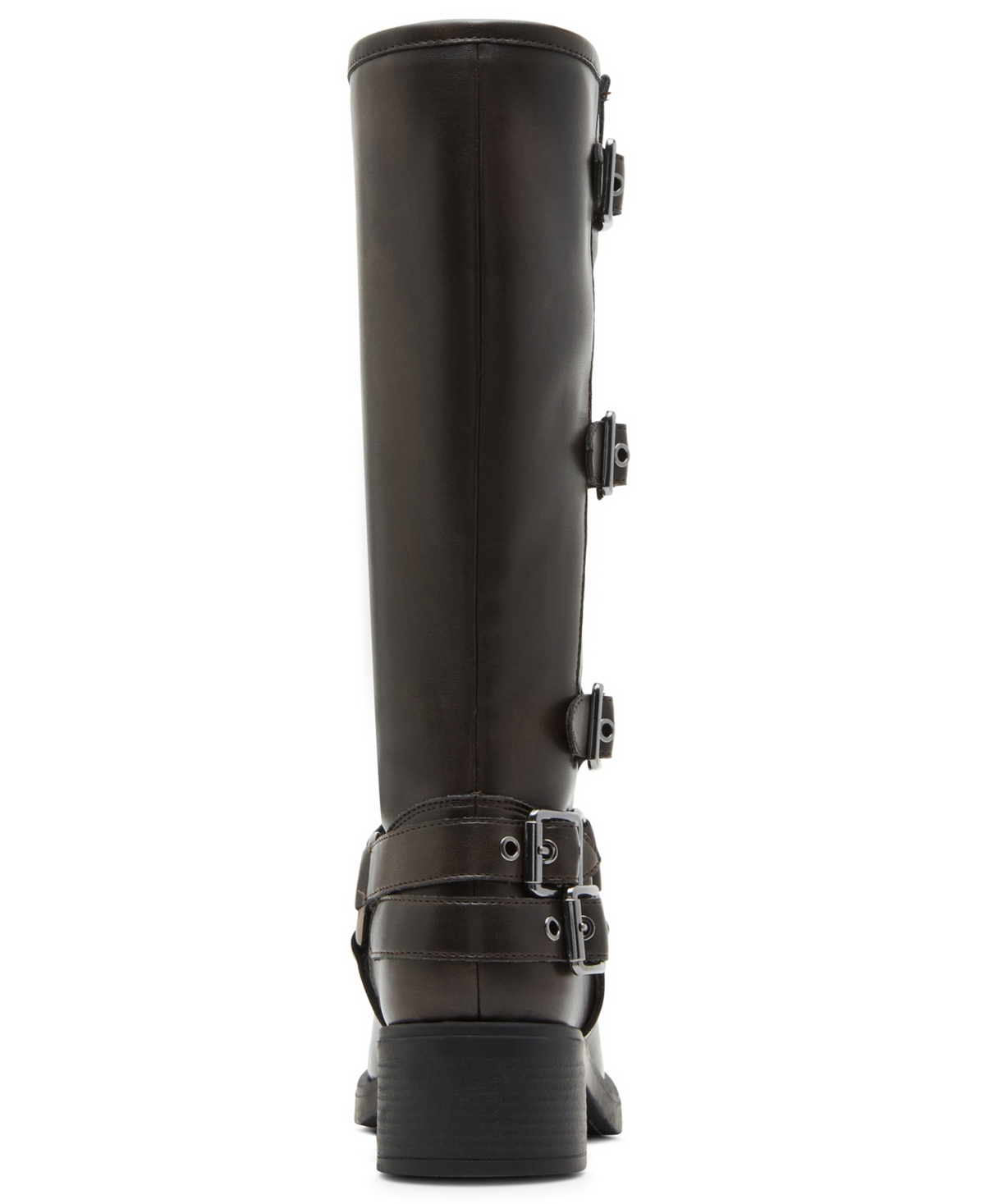 Madden Girl Women's Clarraa Buckled Knee-high Moto Boots In Brown