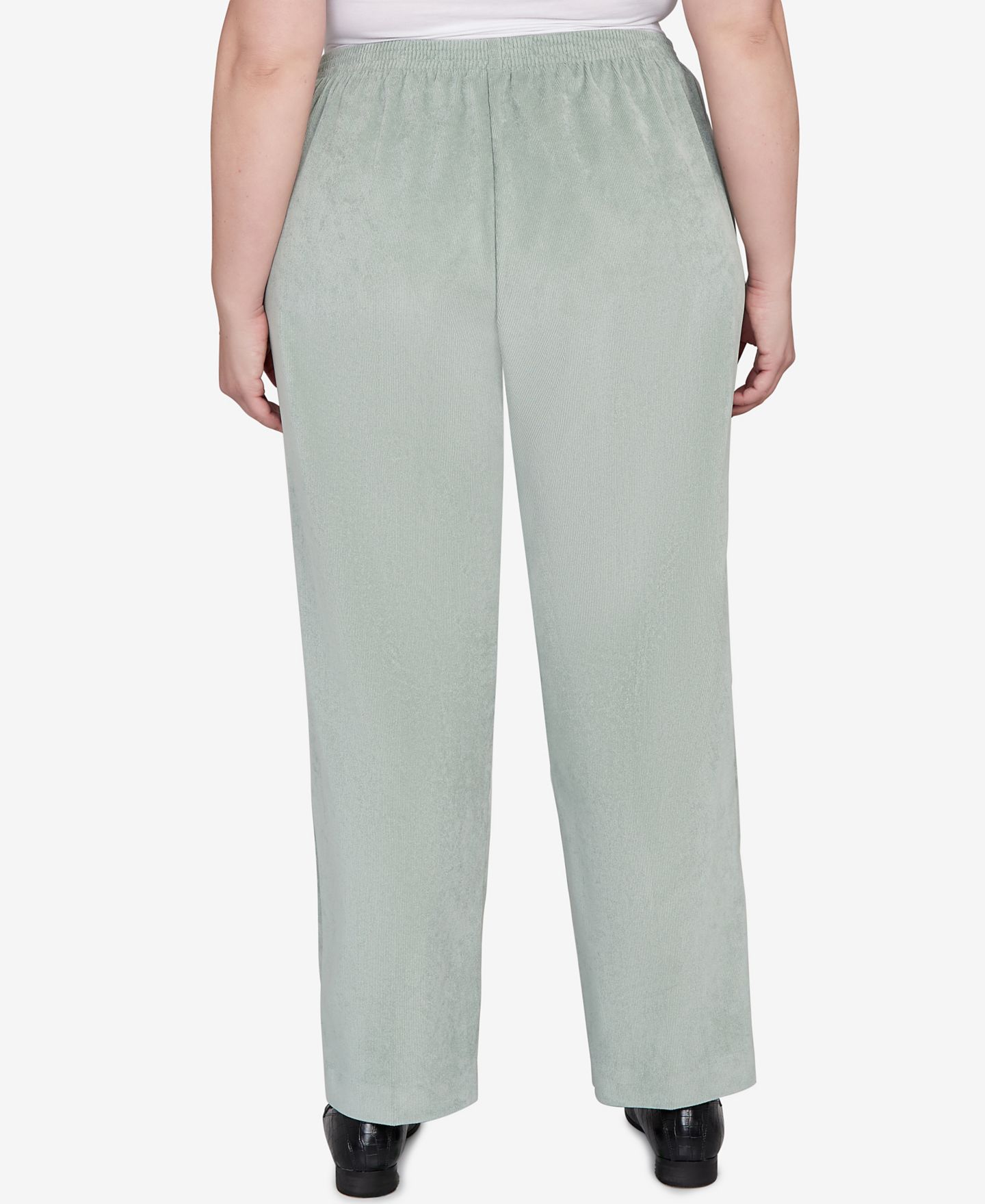 Женские брюки Alfred Dunner Plus Size Stockbridge Pull-On Corduroy Flat Front Average Length, цвет: Шалфейный — фото 2