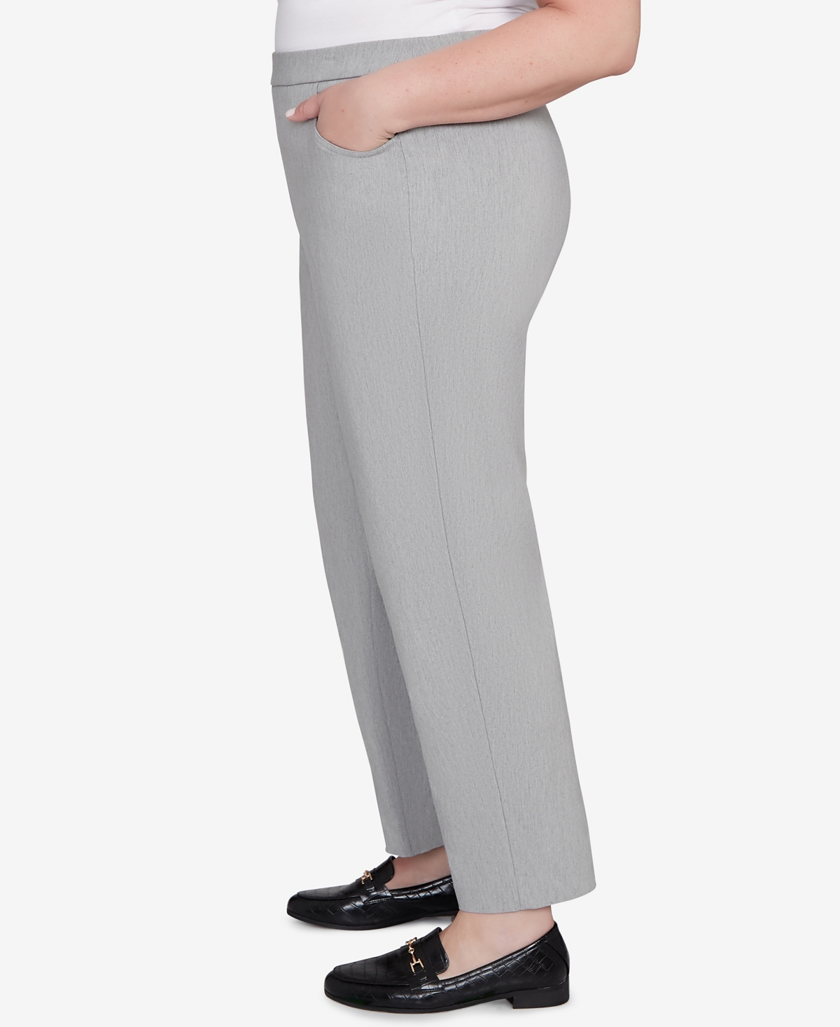 Alfred Dunner Plus Size Stockbridge Modern Millennium Average Length Pant In Gray