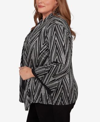 Plus Size Barcelona Metallic Chevron Two In One Top With Necklace