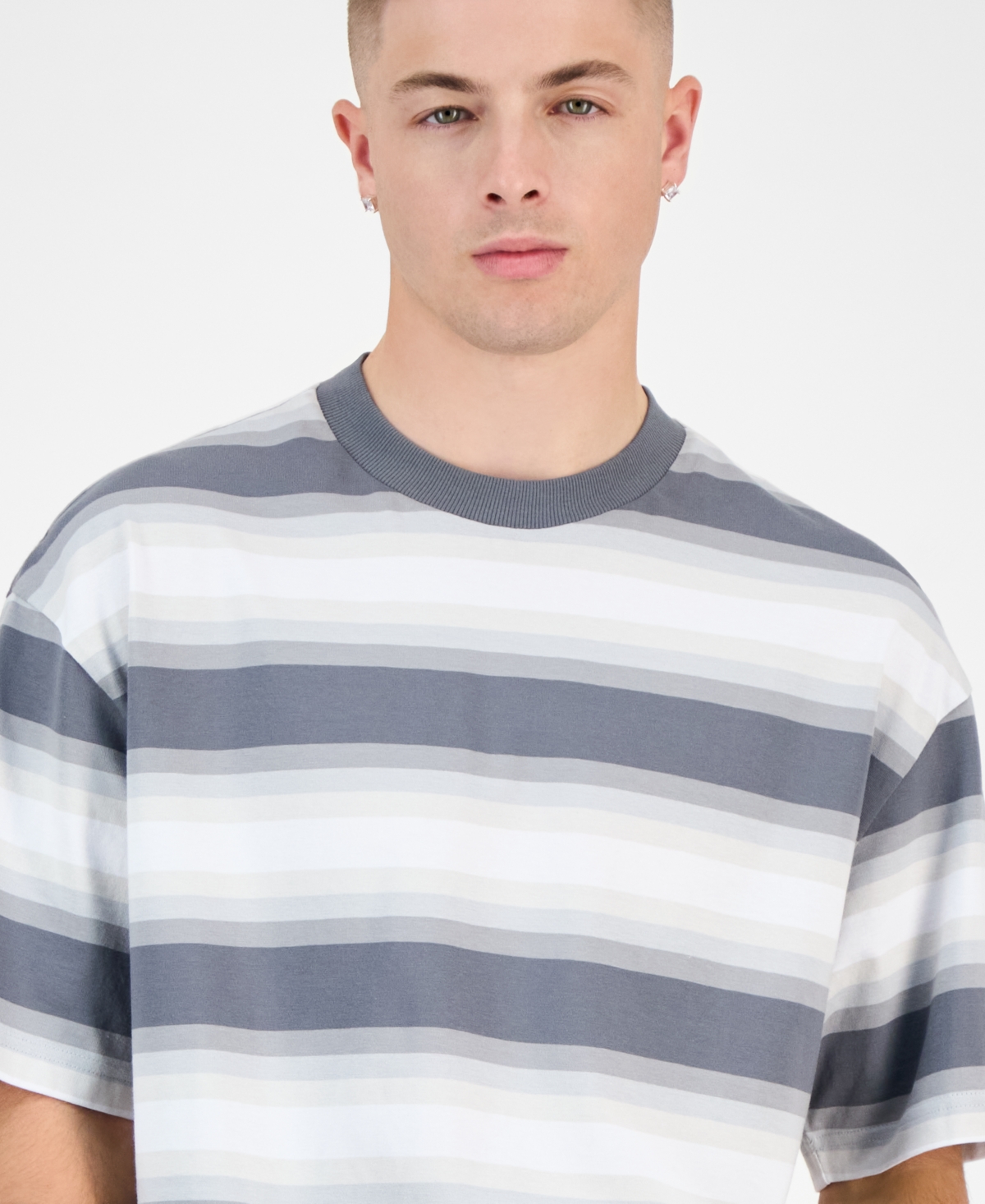 Hugo Boss Men's Cotton Nisote Short-Sleeve Striped Crewneck T-Shirt