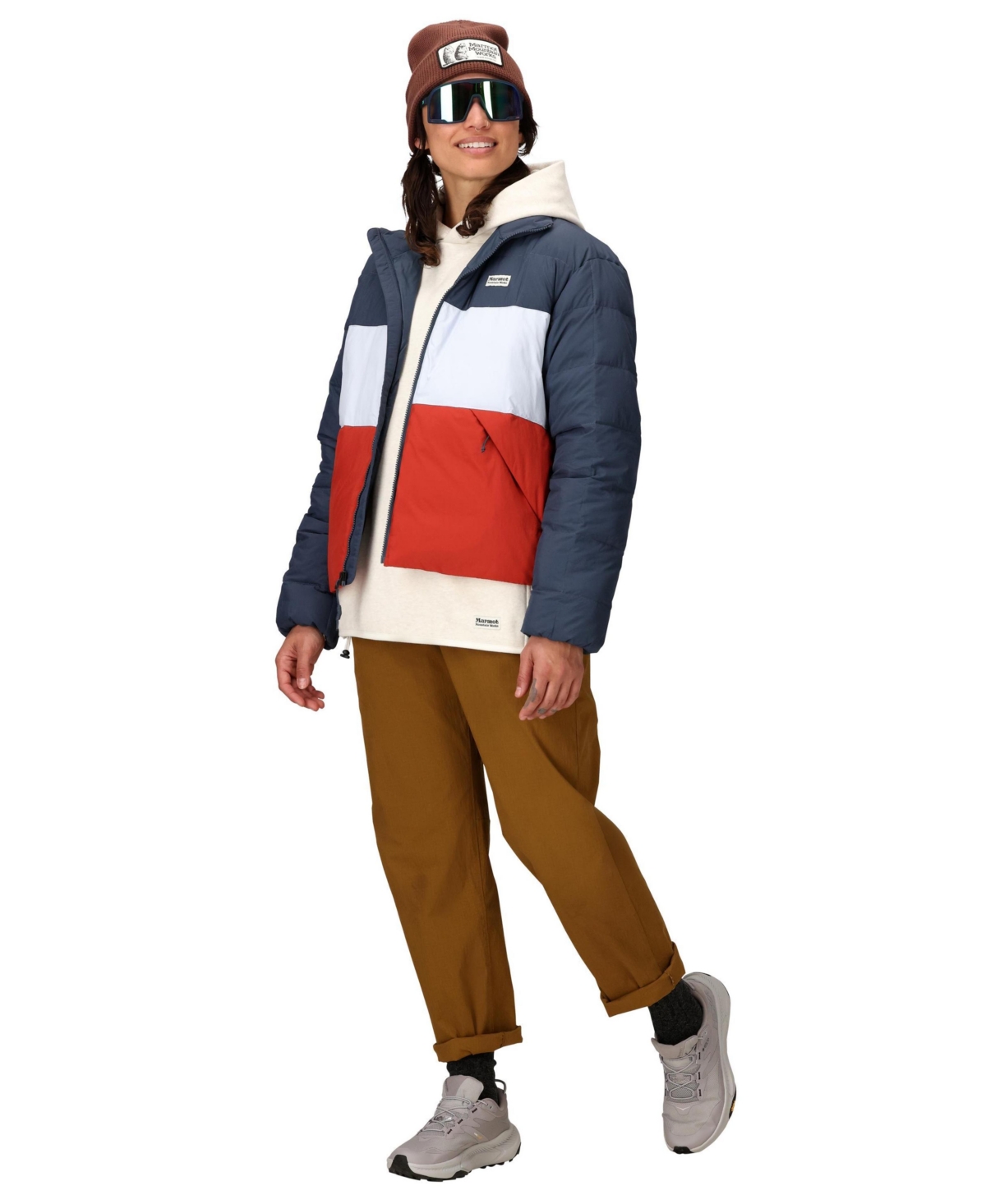 Marmot Women's Ares Colorblocked Down Jacket In Blue