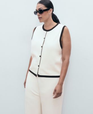 Women's Contrast Detail Knitted Sweater Vest