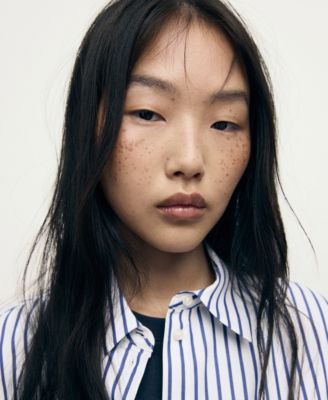 Women's Striped Cropped Shirt