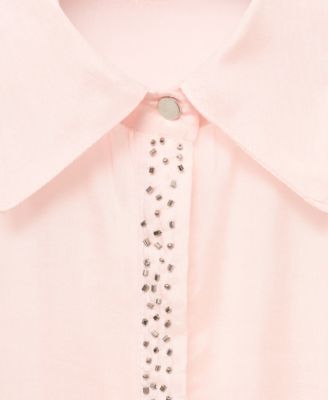 Women's Rhinestones Detail Modal Shirt