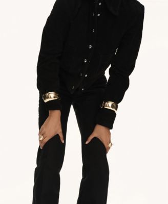 Women's Buttons Suede Leather Jacket