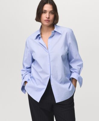 Women's Cotton and Lyocell Blend Straight Shirt
