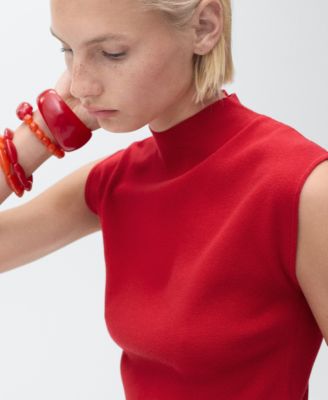 Women's Perkins-Neck Knitted Top