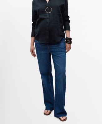 MANGO - Women's Wide-Leg Maternity Jeans