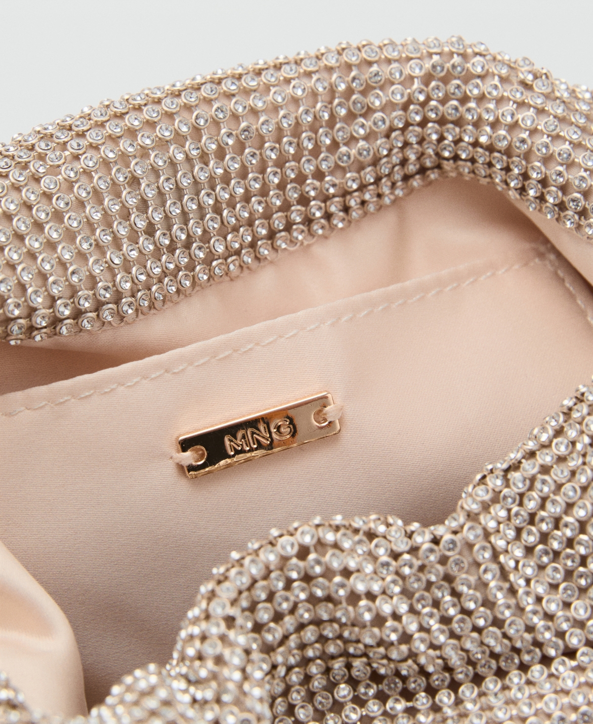 Mango Women's Rhinestone Shoulder Bag In Gold