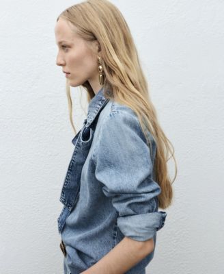 Women's Bow Detail Denim Shirt