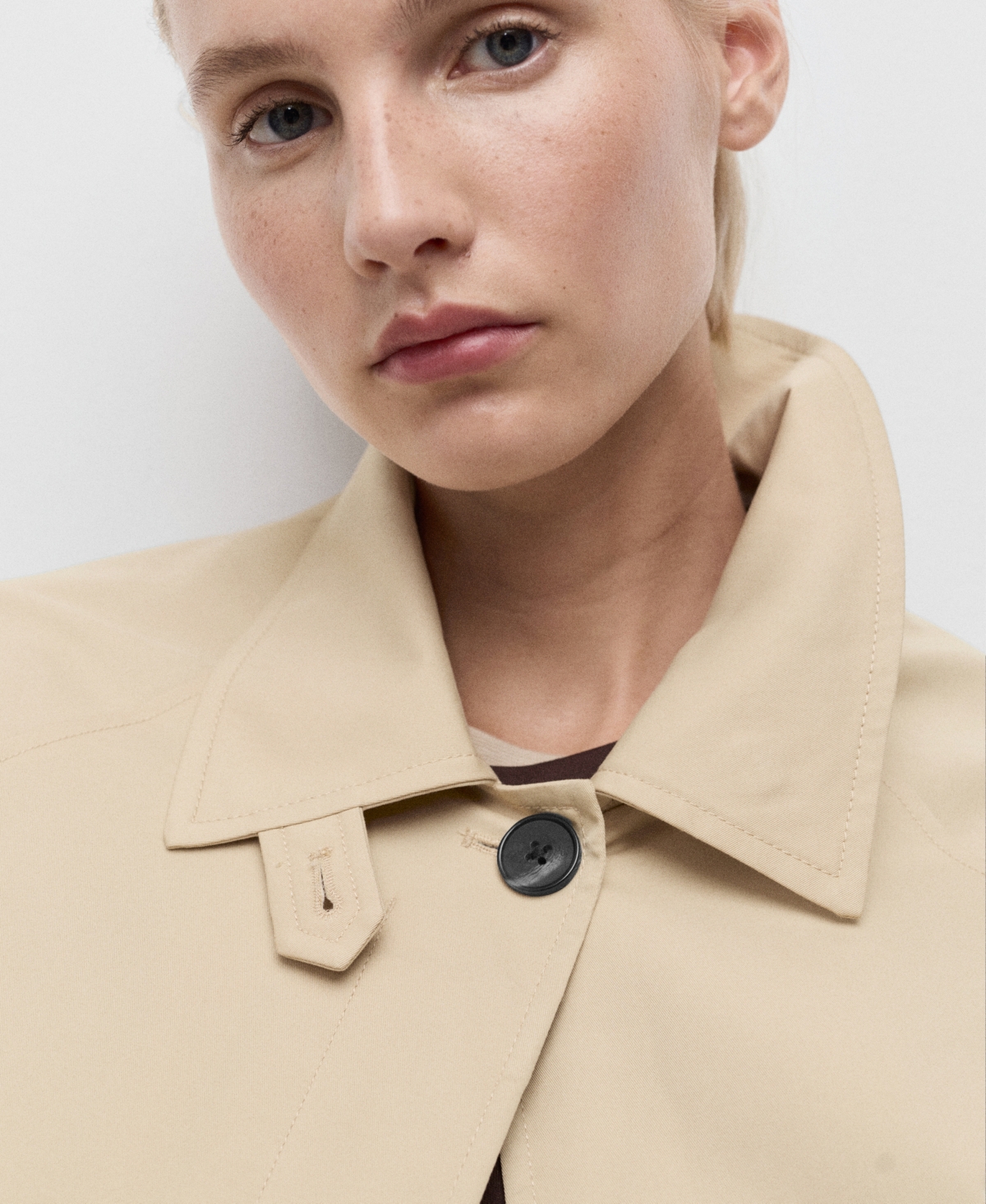 Mango Women's Epaulettes Detail Short Oversized Trench Coat In Neutral
