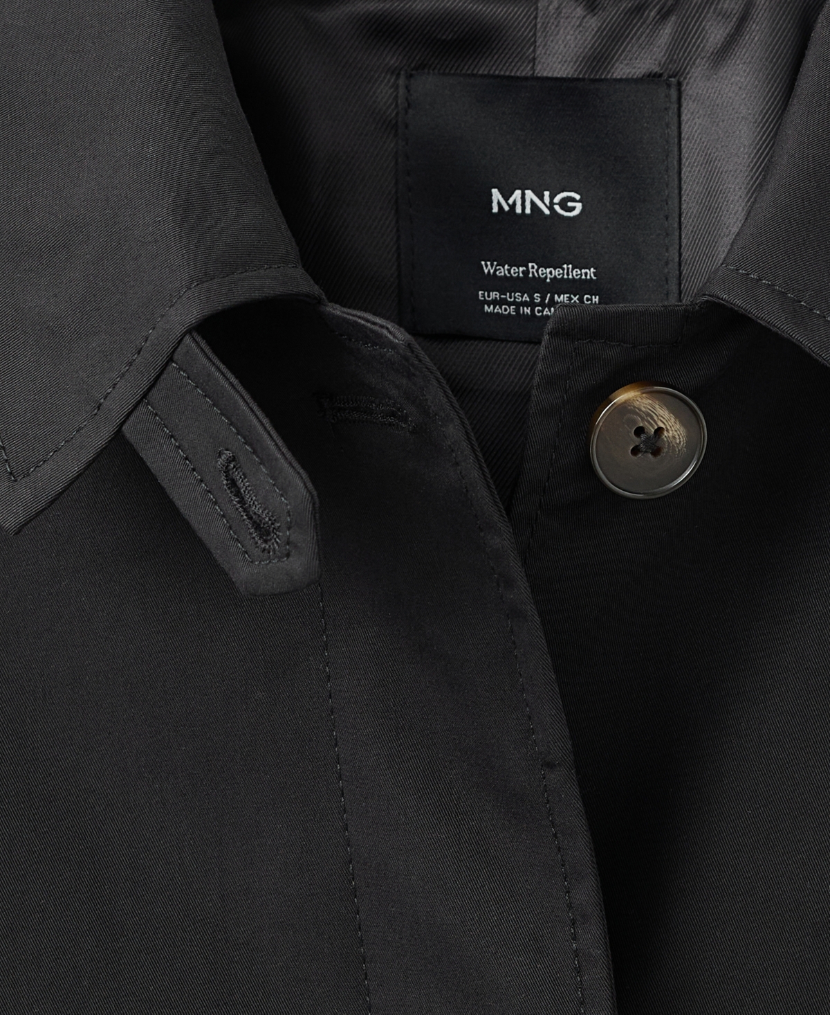 Mango Women's Epaulettes Detail Short Oversized Trench Coat In Black