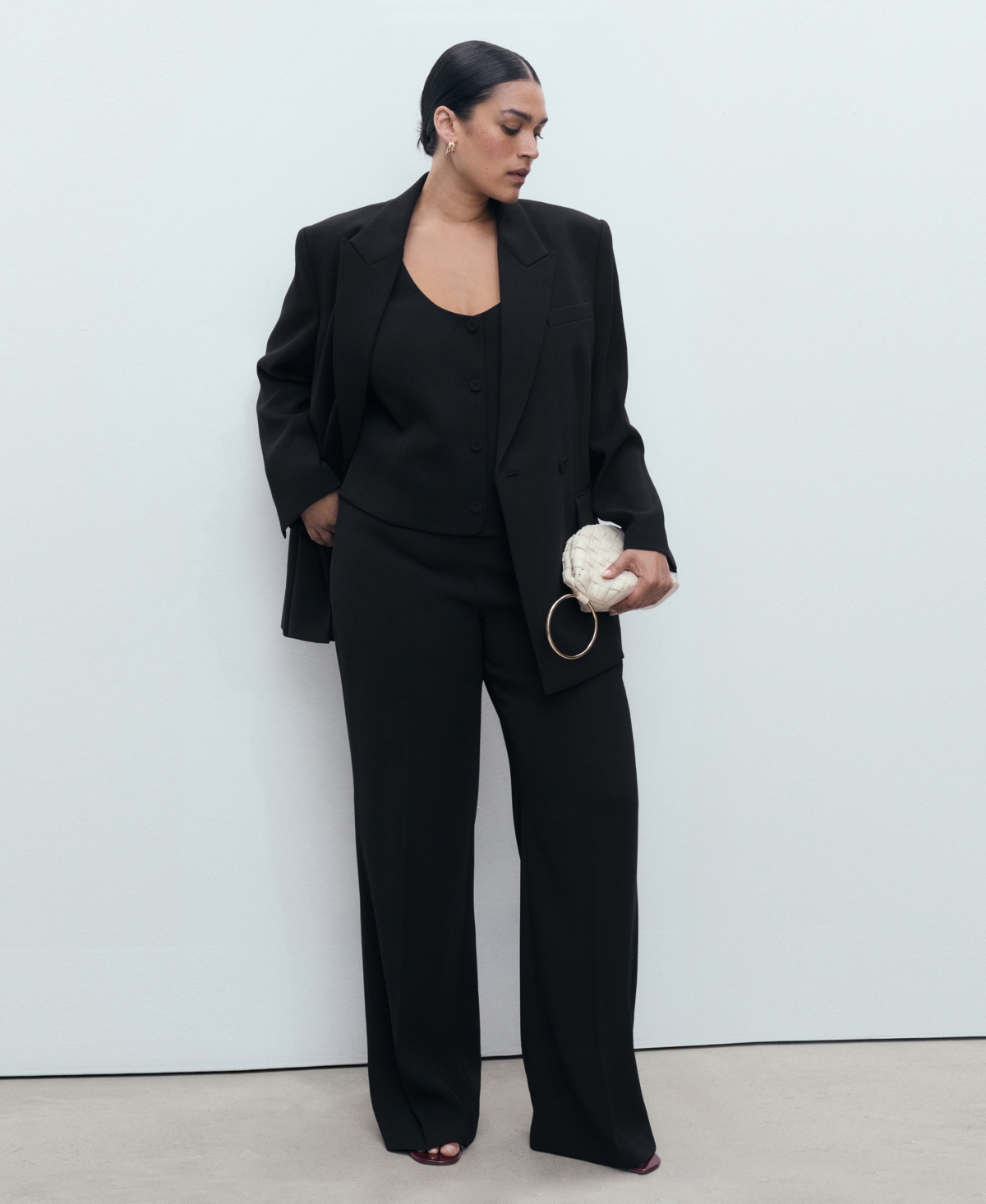 Mango Women's Double-breasted Suit Jacket In Black