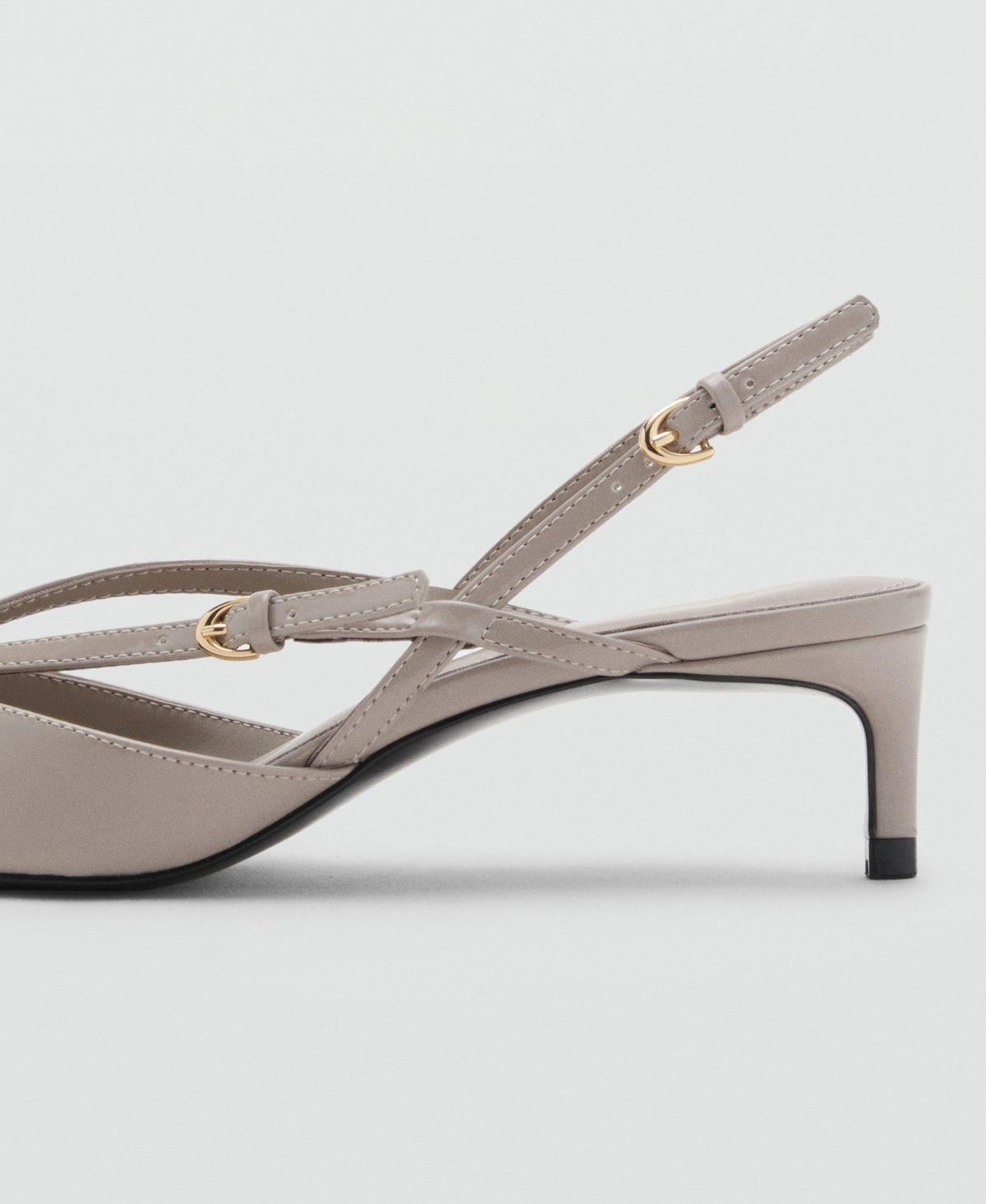 Mango Women's Kitten-heeled Strappy Shoes In Gray
