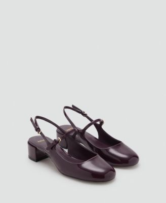 MANGO - Women's Patent Leather-Effect Block-Heel Shoes