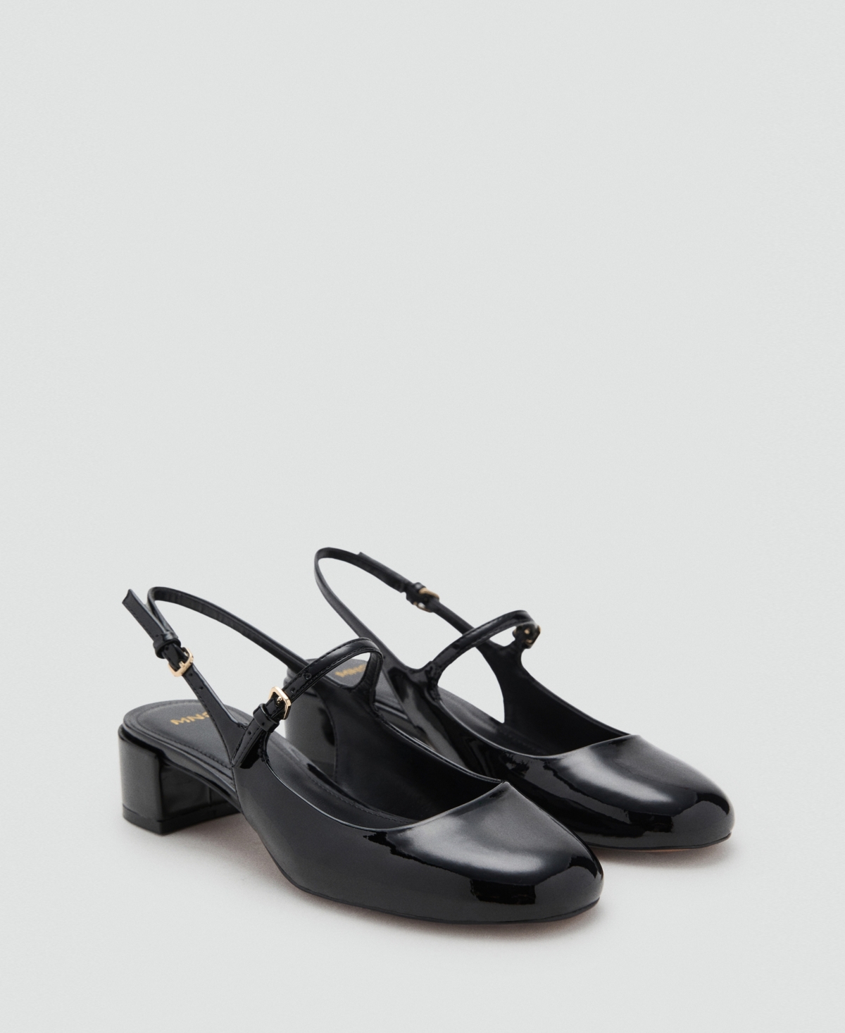 Mango Women's Patent Leather-effect Block-heel Shoes In Black
