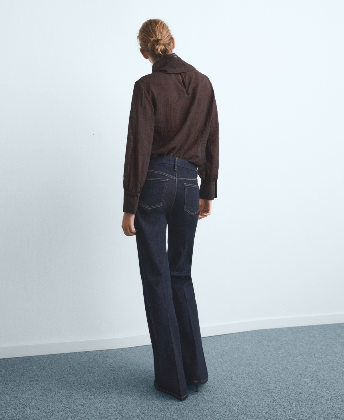 Mango Women's Violet Flared High-Rise Jeans