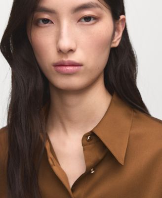 Women's Satin Finish Flowy Shirt