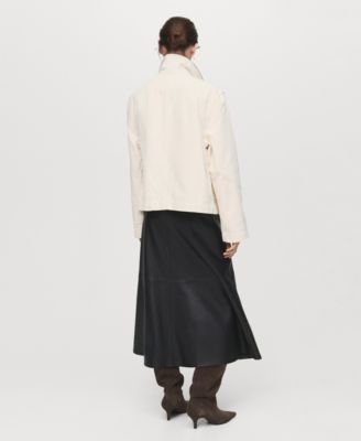 Women's Leather-Effect Midi Skirt