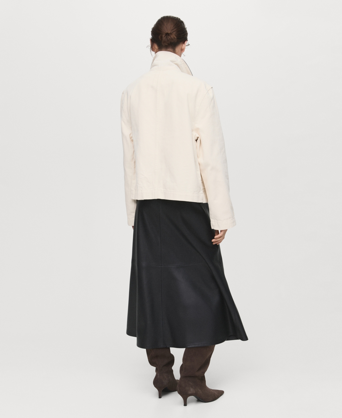 Mango Women's Leather-Effect Midi Skirt