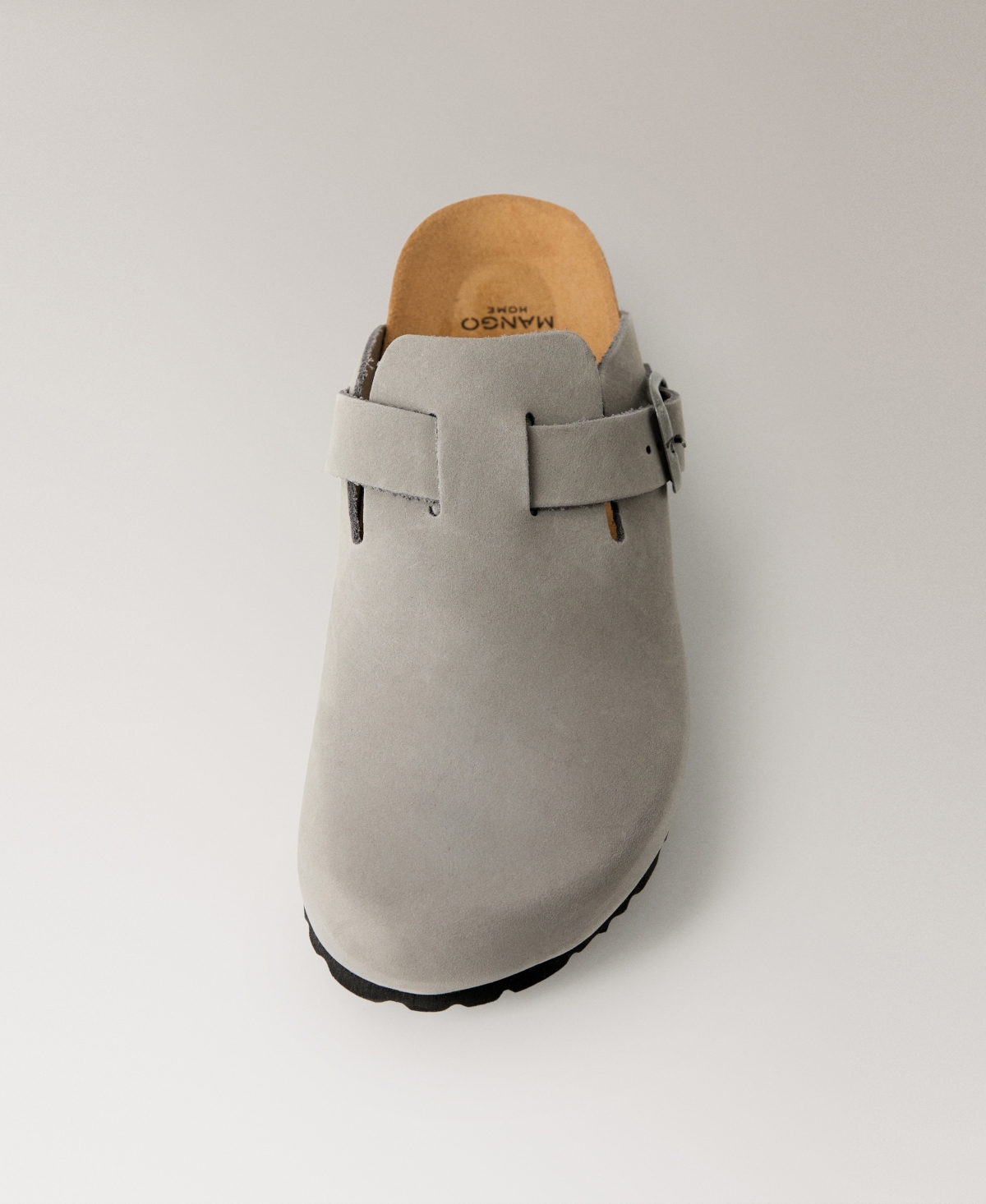 Mango Leather Clog In Gray