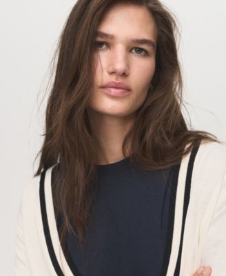 Women's Contrasting Stripes Cardigan