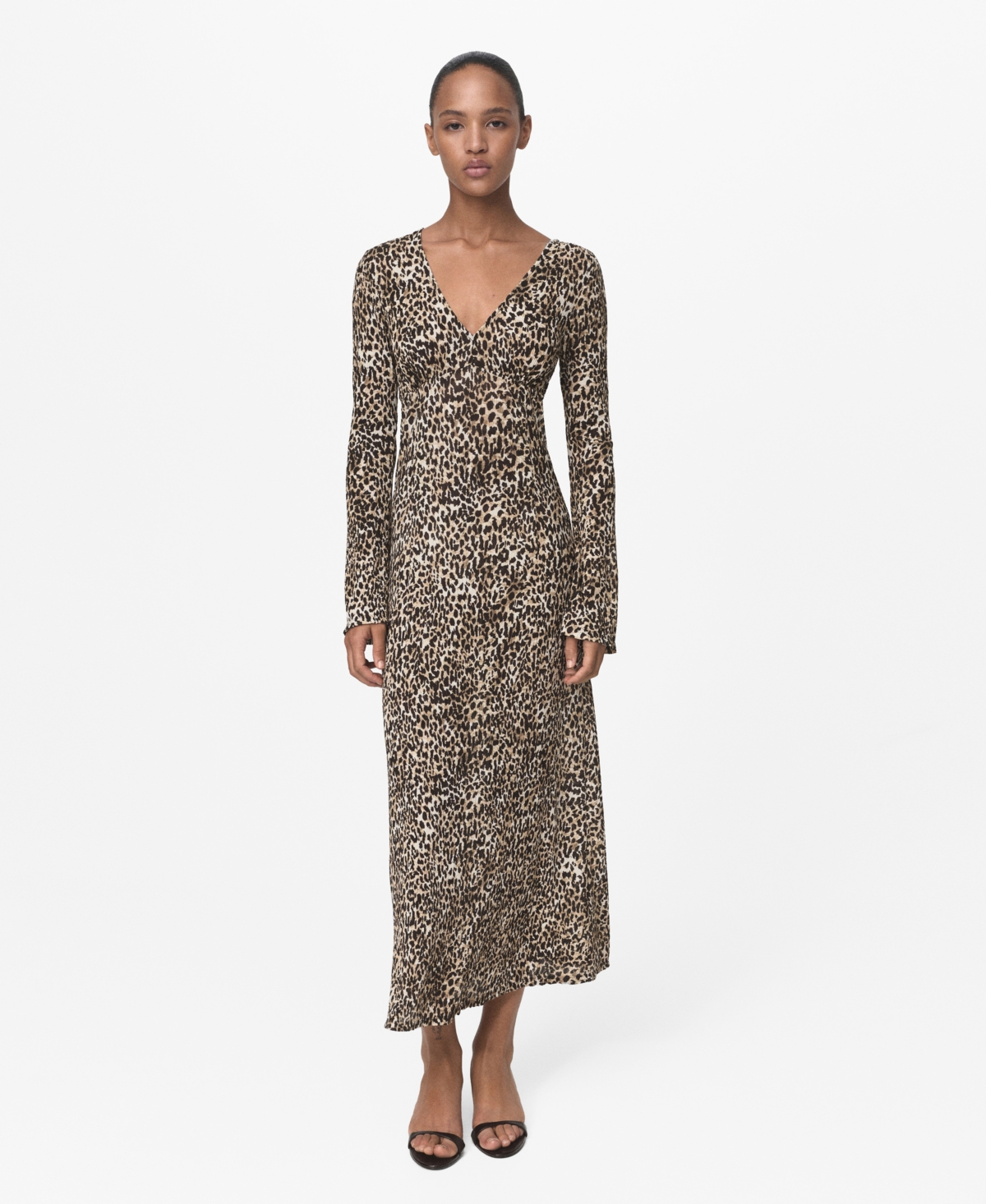Mango Women's Printed V-Neck Dress