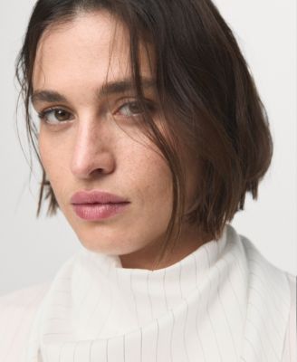 Women's Handkerchief Detail Striped Blouse