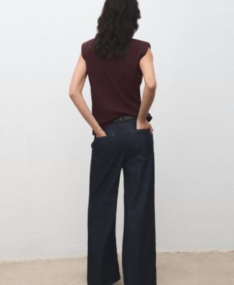 Women's Shoulder Pads Ruched Blouse