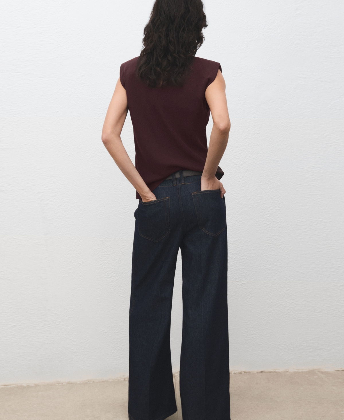 Mango Blouse Épaulettes Froncées Chocolat - Femme - 3xl -  In Burgundy