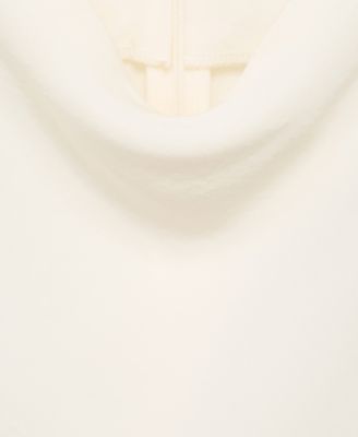 Women's Contrast Trim Draped Collar Blouse