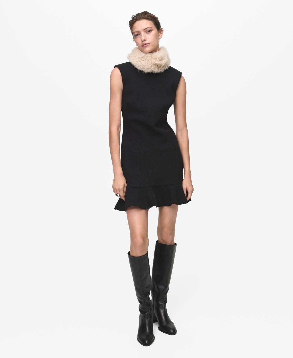 Mango Women's Short Ruffle Dress
