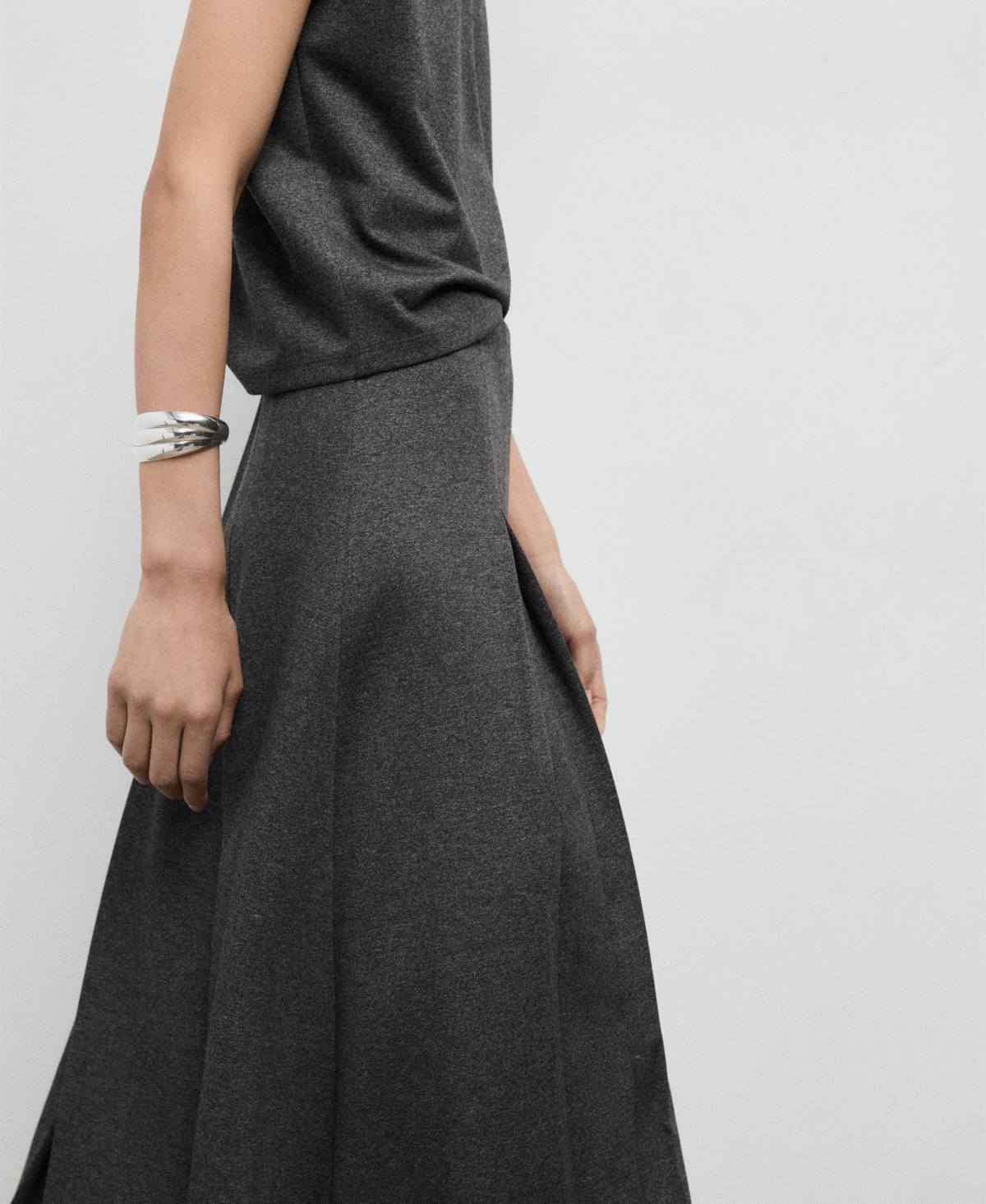 Mango Women's Pleated A-line Skirt In Gray