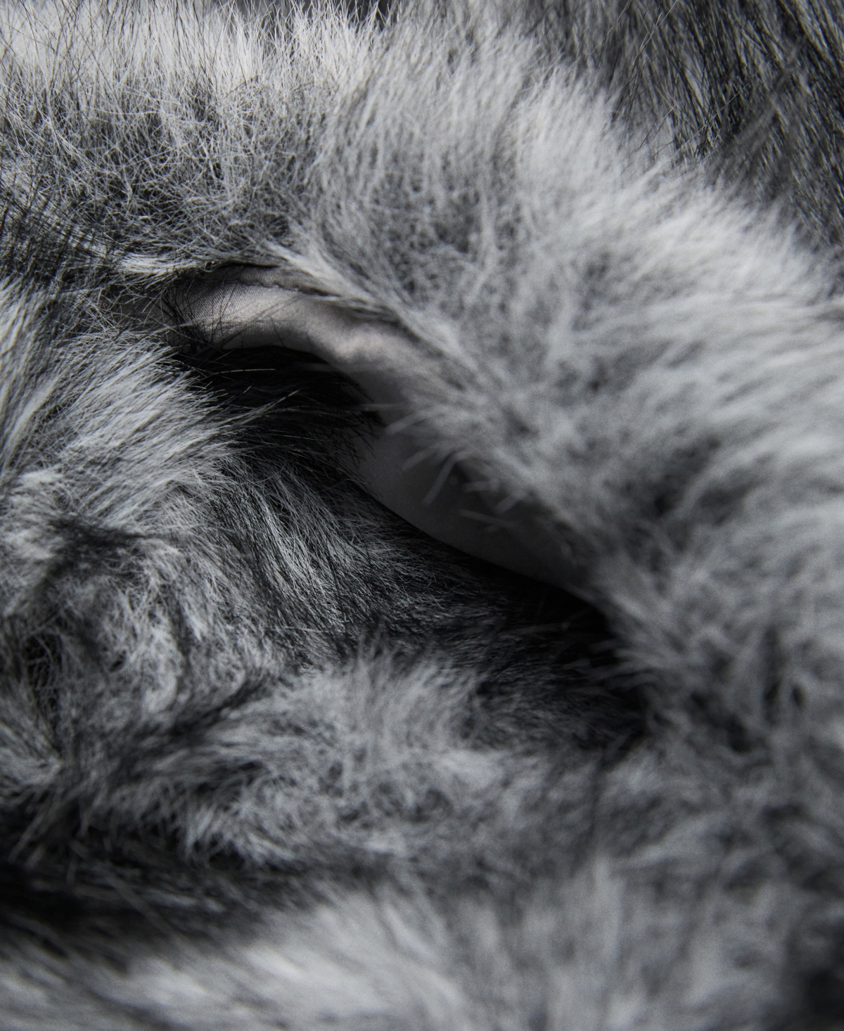 Mango Faux Fur Scarf In Gray