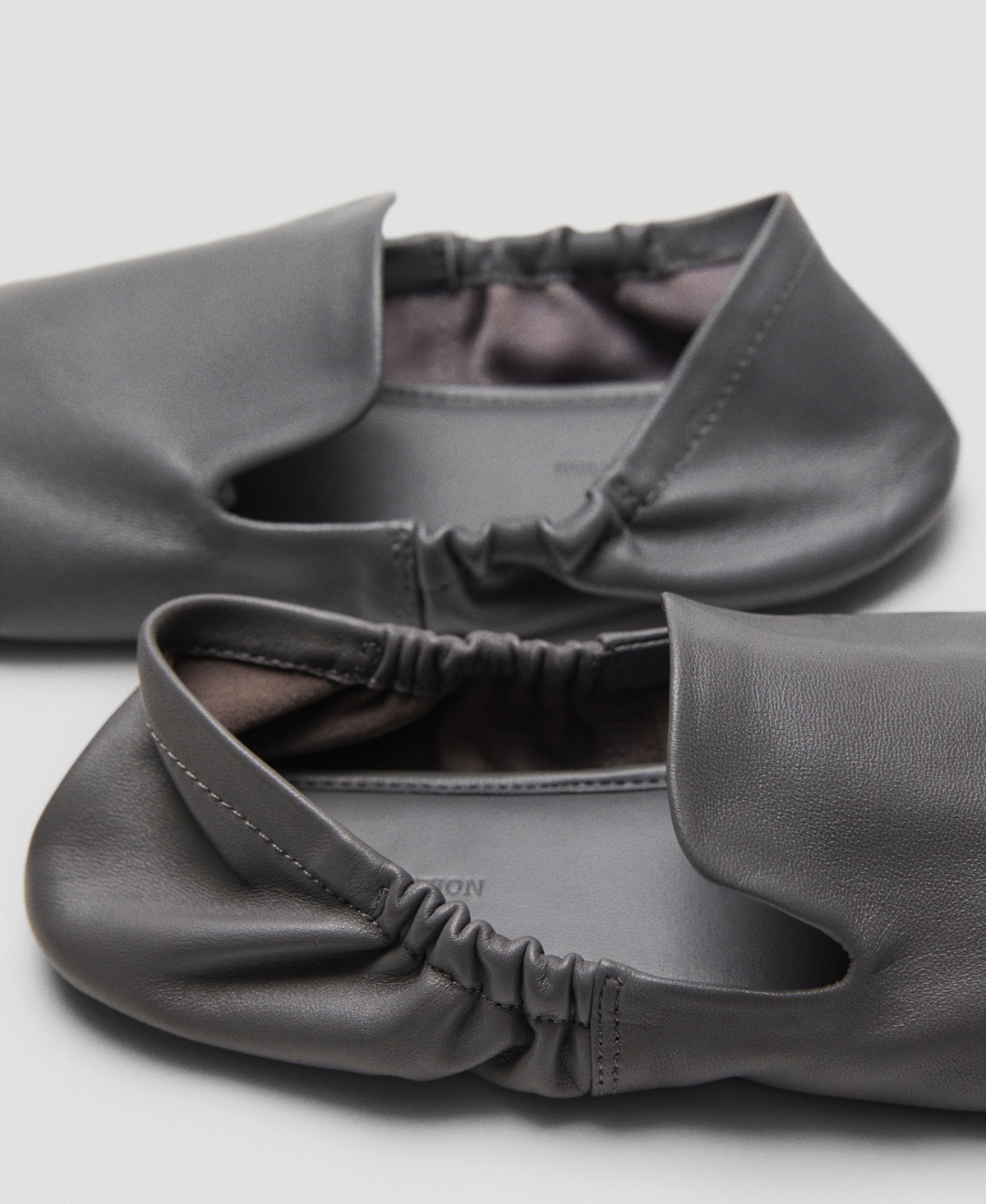Mango Women's Leather Gathered Shoes
