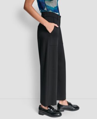 Women's Wide-Leg Cropped Ponte Pants