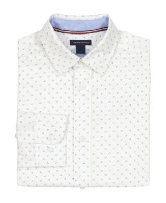 Boys' 8-20 Long Sleeve Triangle Dot Geometric Print Shirt