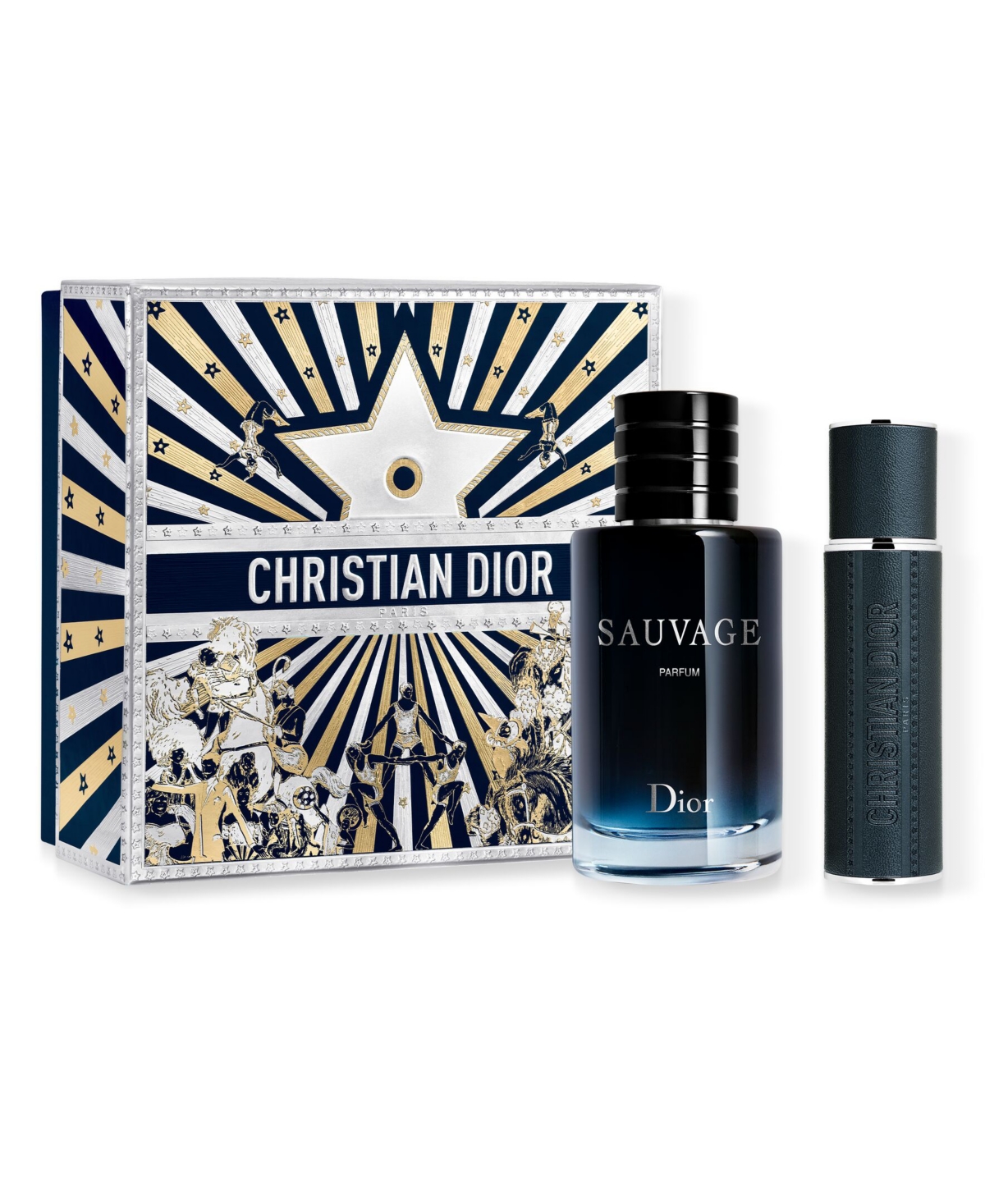 Dior 2-pc Limited Edition Sauvage Parfum And Travel Spray Gift Set In Transparent