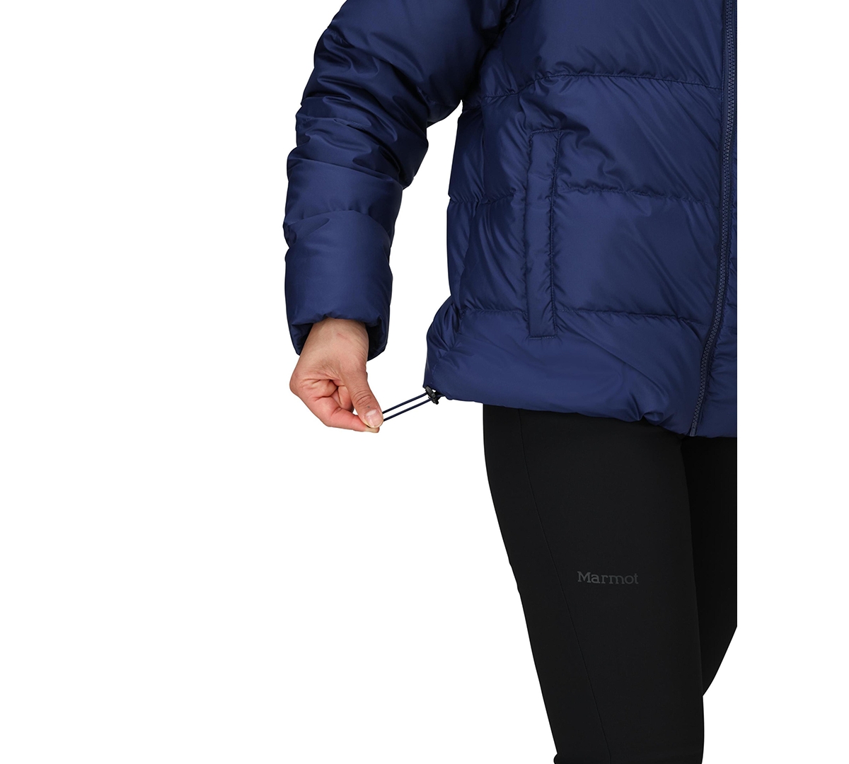 Marmot Women's Guides Big-baffled Puffer Hooded Jacket In Blue