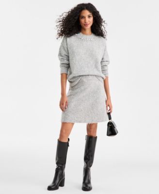 On 34th - Women's Brushed Sweater Mini Skirt