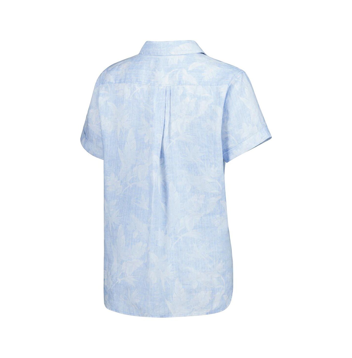 Женская рубашка Tommy Bahama Light Blue Michigan Wolverines Legacy Leaves Camp Button-Up — фото 3