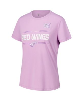 Women's Dylan Larkin Lavender Detroit Red Wings Hockey Fights Cancer Anthem Name Number T-Shirt