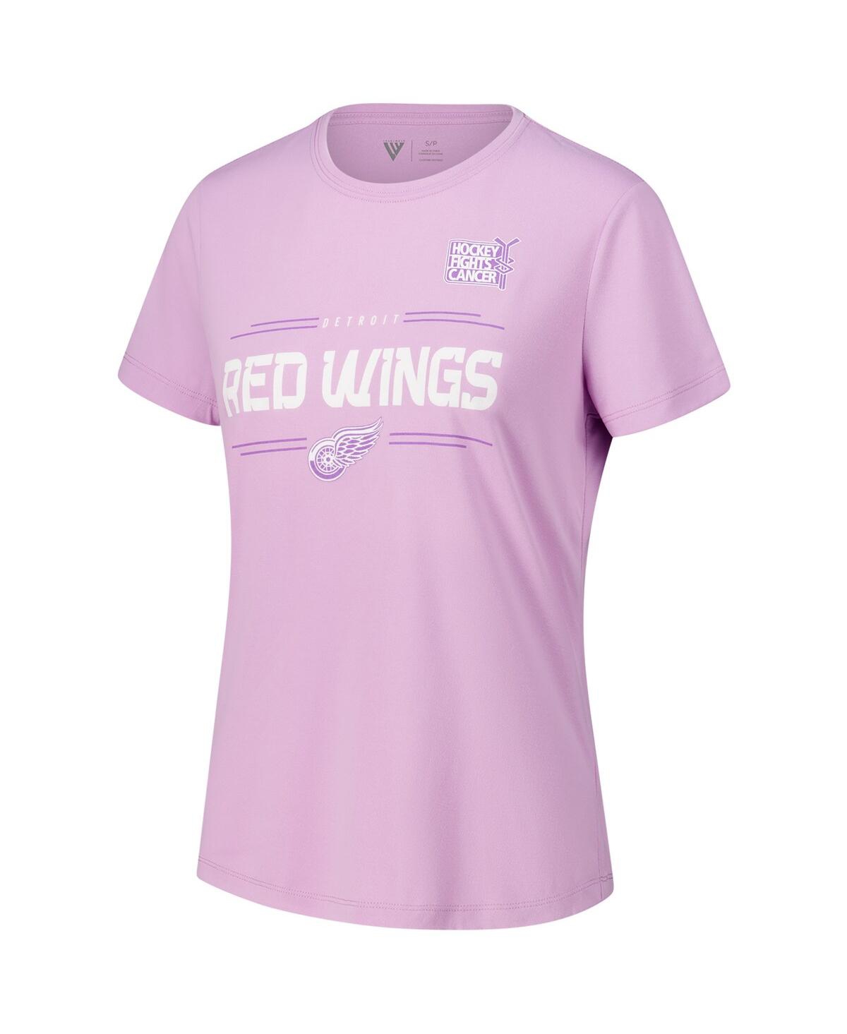 Levelwear Women's Dylan Larkin Lavender Detroit Red Wings Hockey Fights Cancer Anthem Name Number T-shirt In Purple