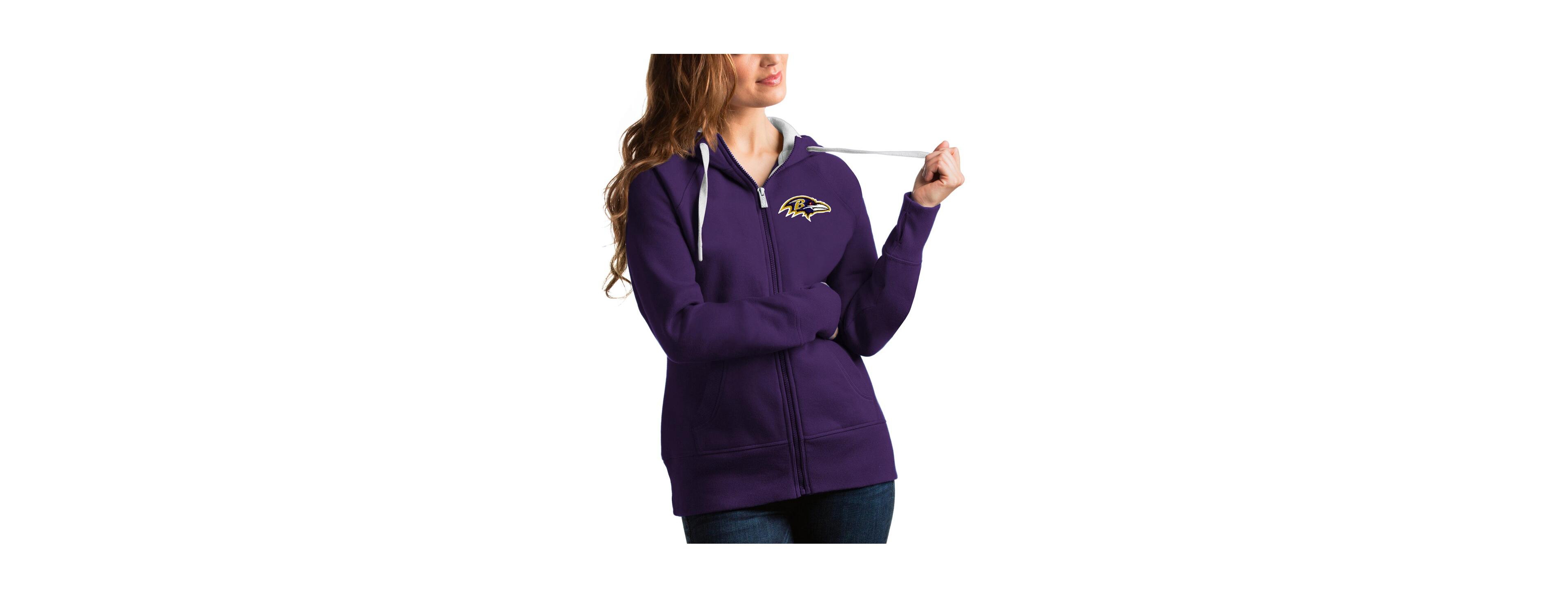 Antigua Women's Purple Baltimore Ravens Victory Full-Zip Hoodie