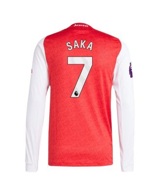 Men's Bukayo Saka Red Arsenal 2025/26 Home Authentic Long Sleeve Player Jersey