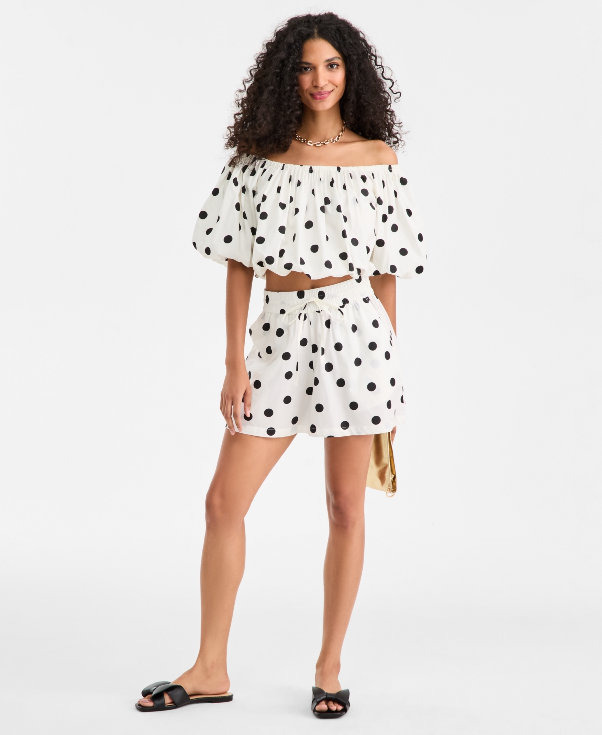 On 34th Women's Polka-Dot Cotton Pull-On Shorts, Macy's Exclusive