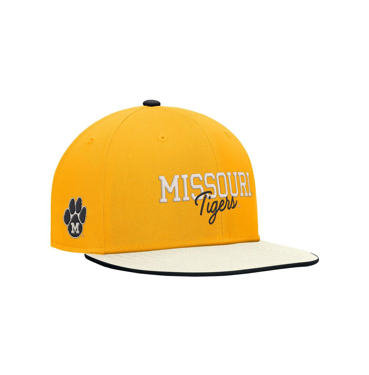 Мужская кепка Nike Gold Missouri Tigers Vintage Script Pro Dri-FIT Snapback Hat — фото 1